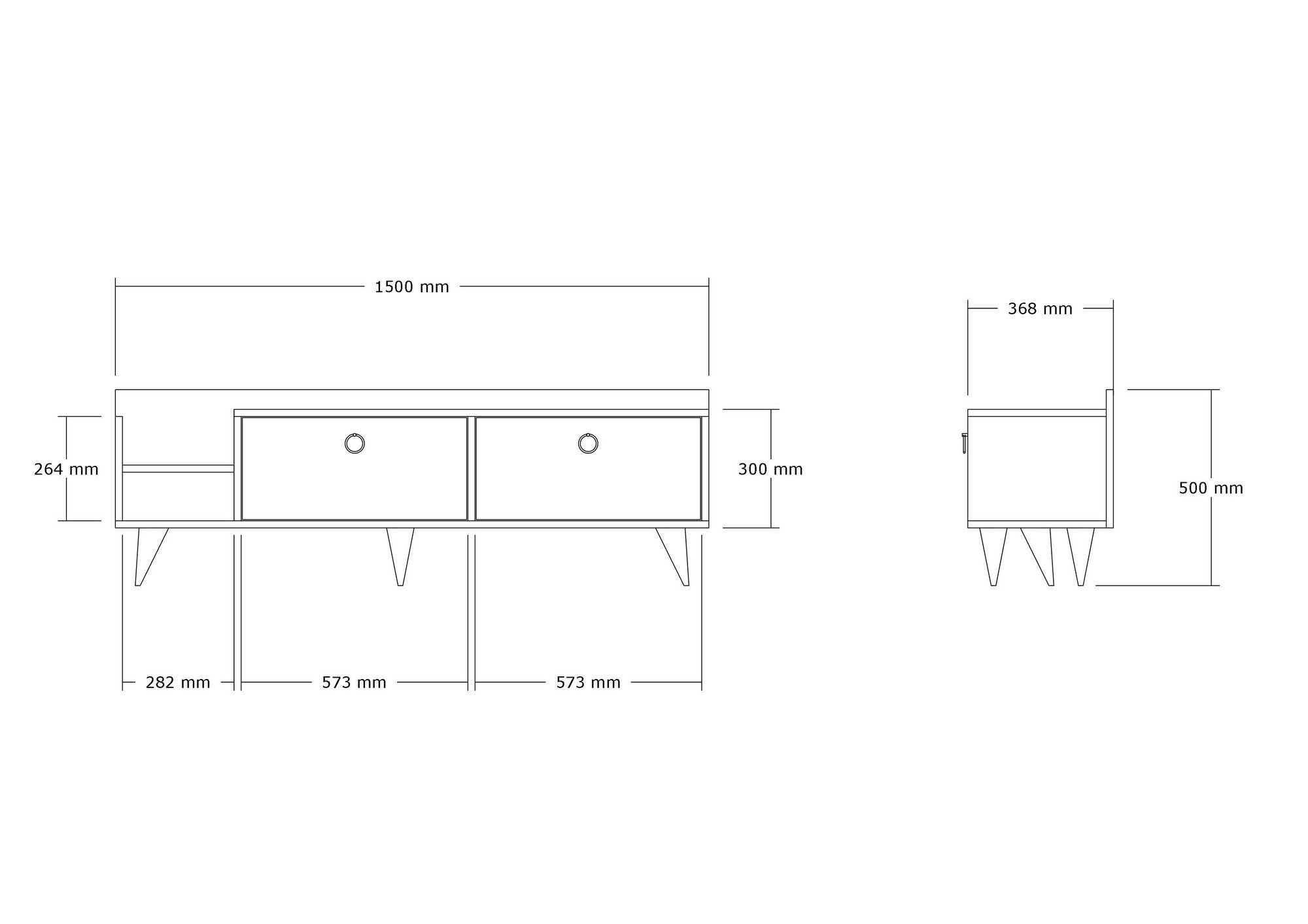 Meuble TV Kurnia 120cm Bois foncé