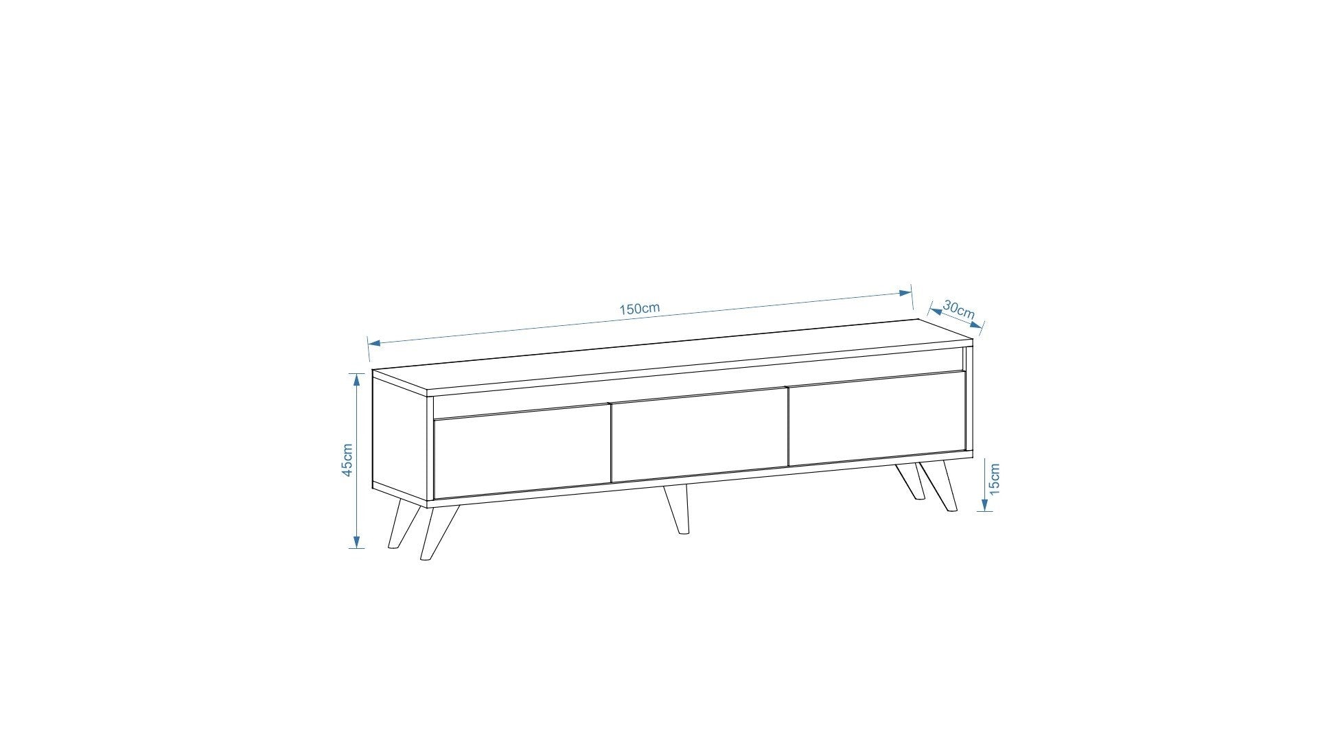 Meuble TV moderne Scorpii L150cm Chêne clair