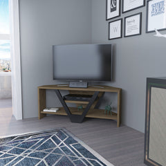 Meuble TV Norah 90cm Noir et Bois antique