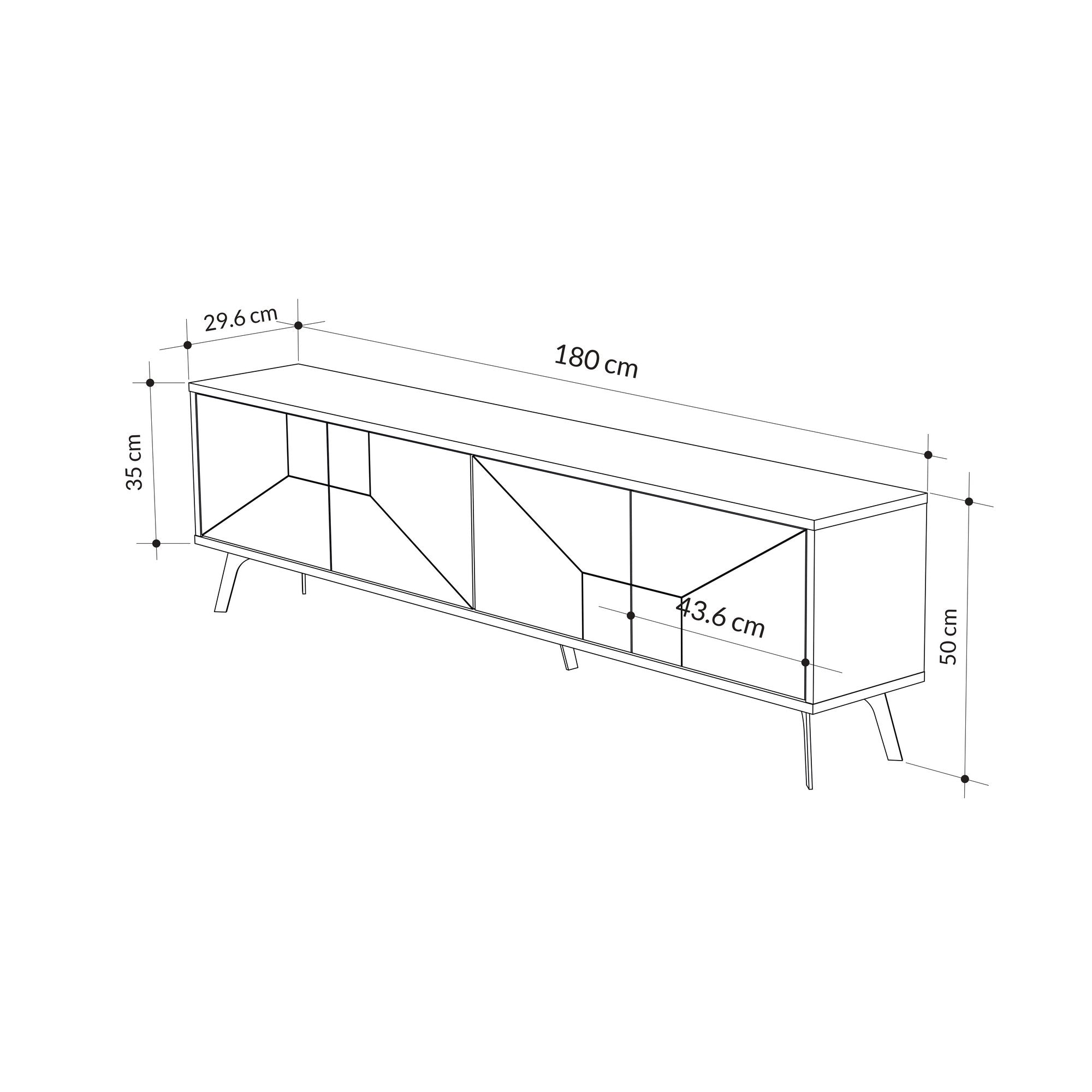 Meuble TV Santos 180cm Bois Moka