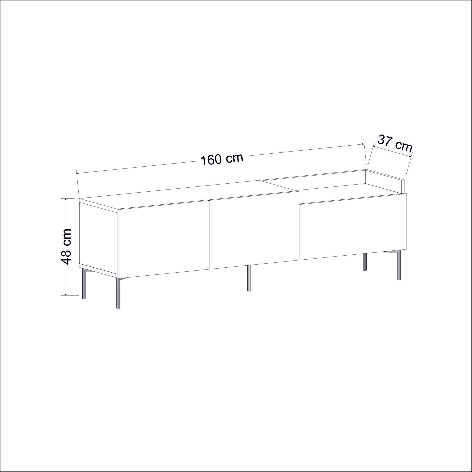 Meuble TV Sioux L160cm Bois clair et Anthracite