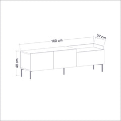 Meuble TV Sioux L160cm Bois clair et Anthracite