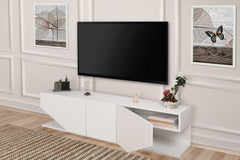 Meuble TV Trapezium 180cm Bois Blanc