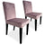 Lot de 2 chaises en velours rose avec pieds en bois