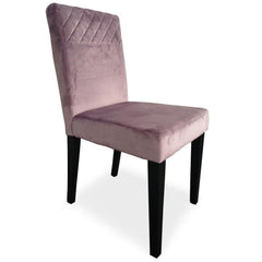 La chaise matelassée Velours Rose Milo