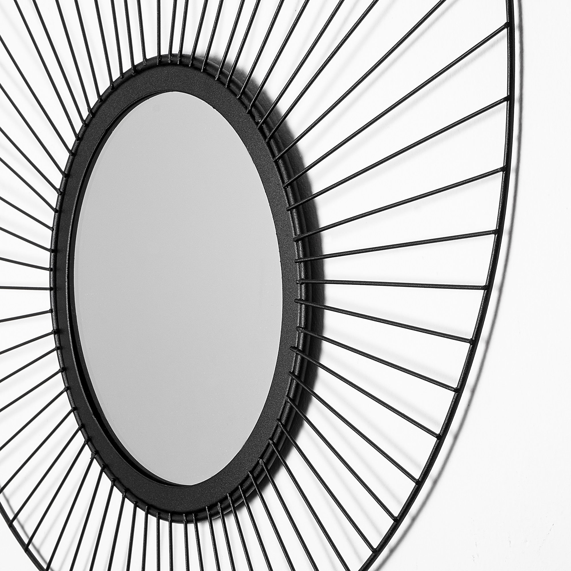 Miroir décoratif auréole Filamentis 63 x 1 x 63 cm Métal Noir