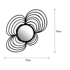 Miroir décoratif Filamentis D70cm Motif Forme champ magnétique Métal Noir