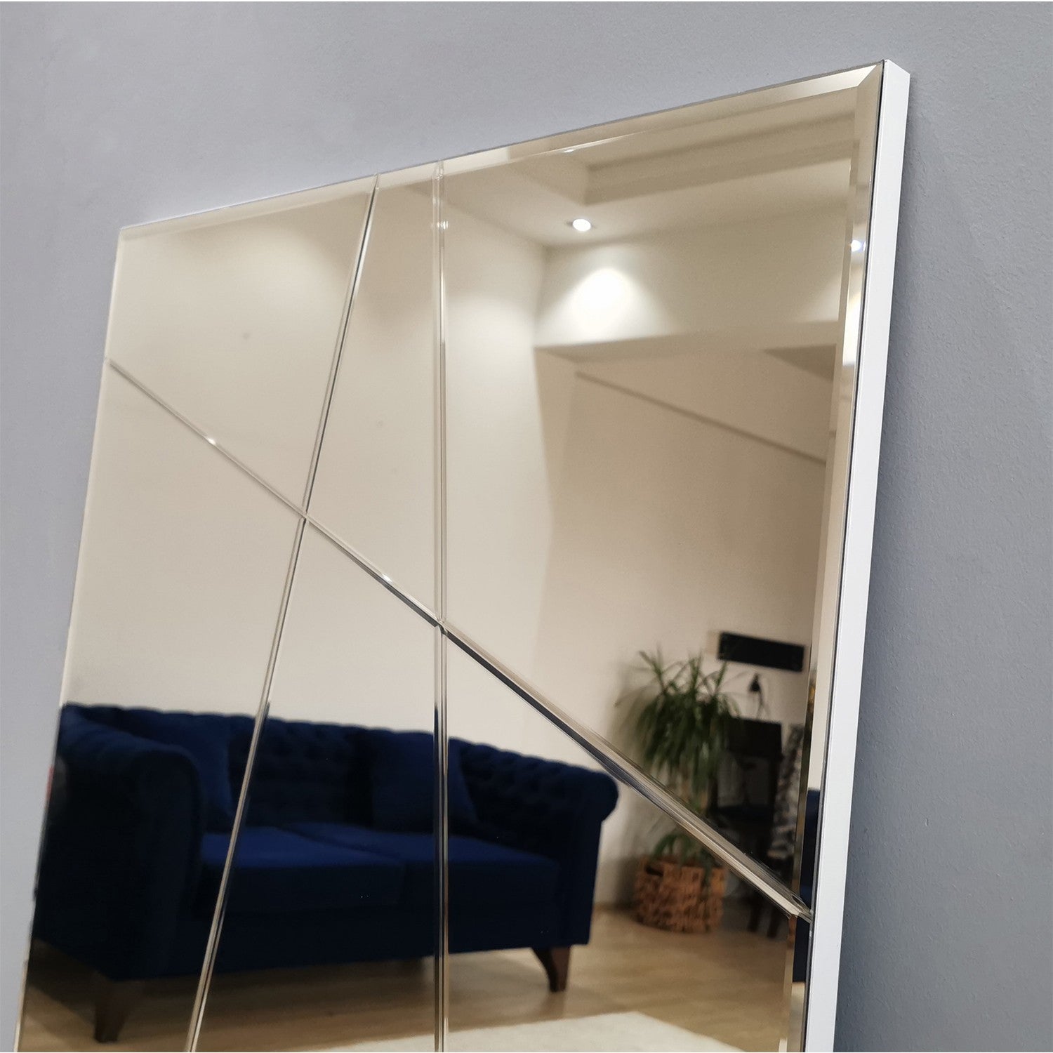 Miroir décoratif Speculo 62x130cm Verre craquelé Argent