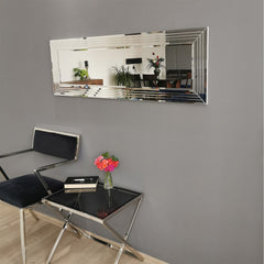 Miroir moderne encadré 120cm Compage MDF Argenté 