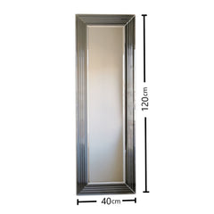 Miroir moderne encadré 40x120cm Compage Bois Argent