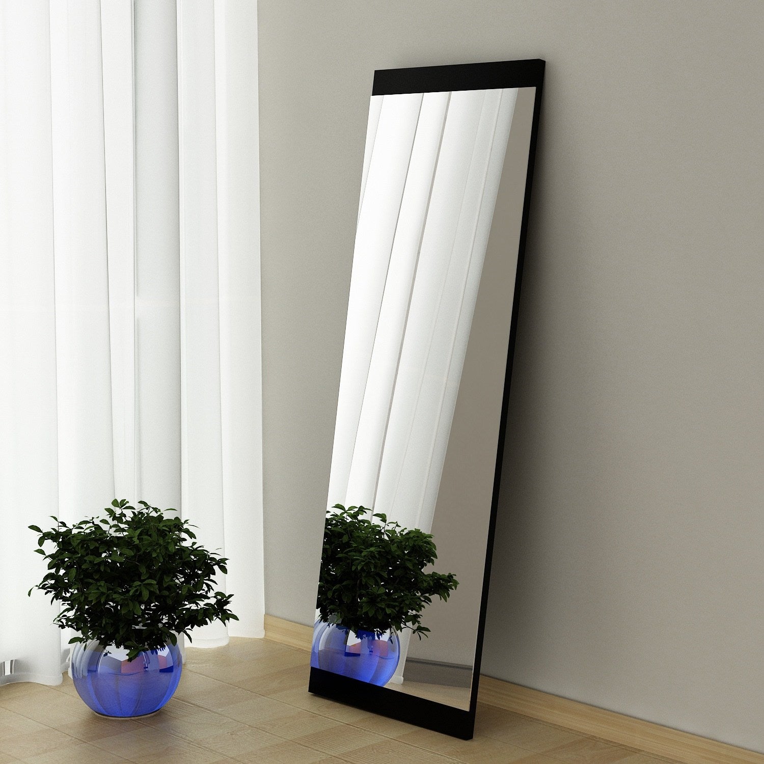 Miroir murale décoratif Lysola 40x120cm Bois Noir