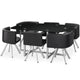 Table rectangulaire en verre noir avec 6 chaises