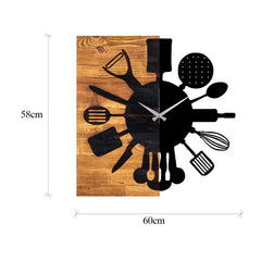 Montre Murale Continuum Kitchen Bois Noir et Noyer