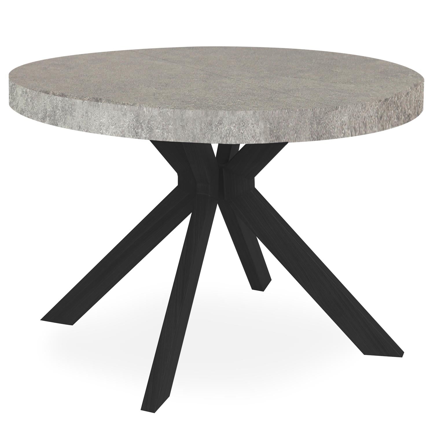 Table ronde extensible Myriade Noir et Effet Béton
