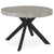 Table ronde extensible noir effet béton avec rallonges