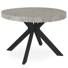 Table ronde extensible Myriade Noir et Effet Béton