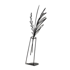 Objet décoratif à poser Jagal L19xH50cm Pot plante sauvage de palme Métal Noir