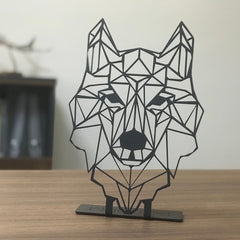 Objet décoratif Bety Tête de Loup 20x30cm Métal Noir