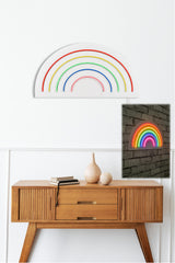 Panneau mural Lucendi L25xH13cm "arc-en-ciel" Néon Multicolore