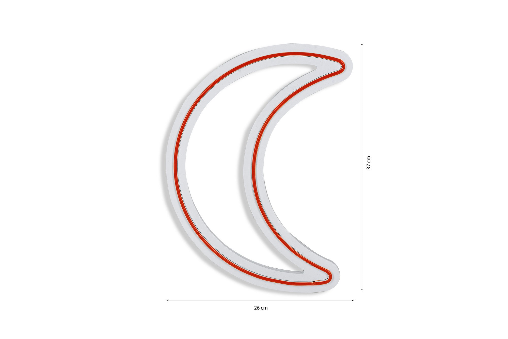 Panneau mural Lucendi L26xH37cm "croissant de lune" Néon Rouge