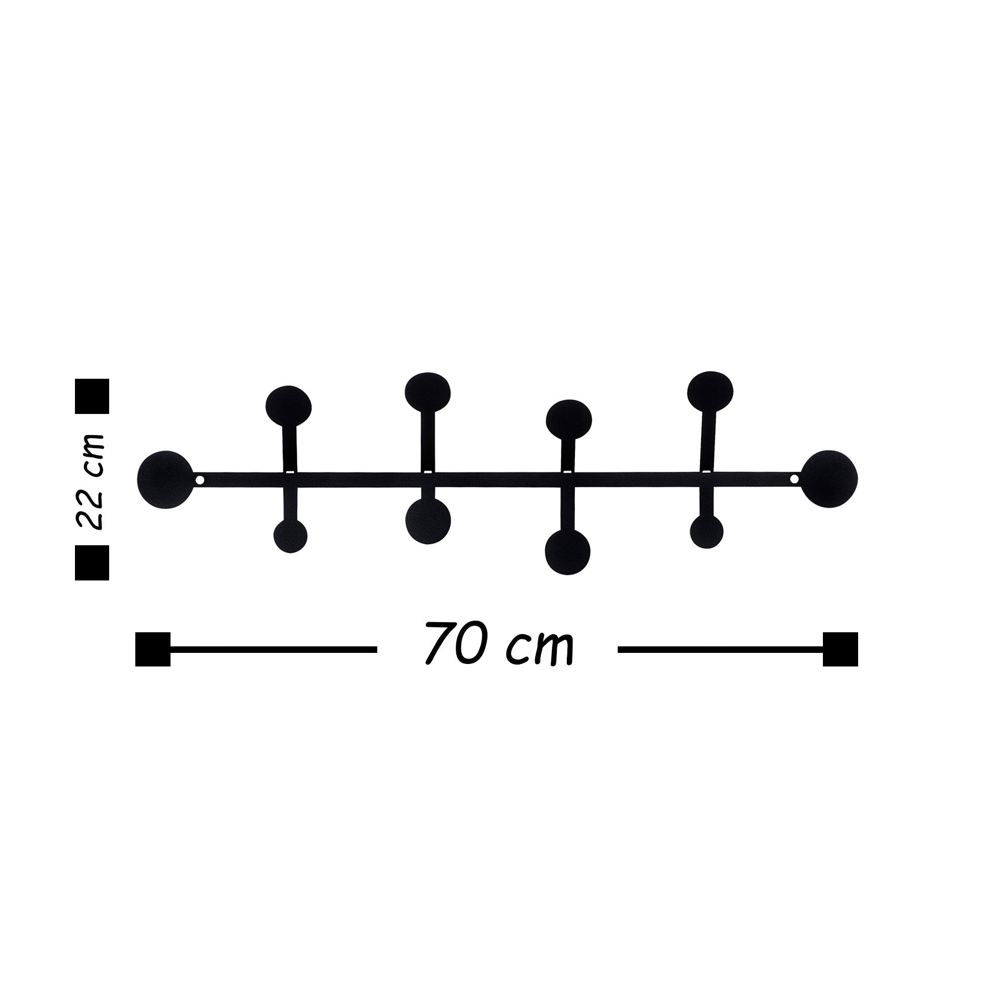 Patère murale 4 crochés Takumi L70xH22cm Style minimaliste Métal Noir