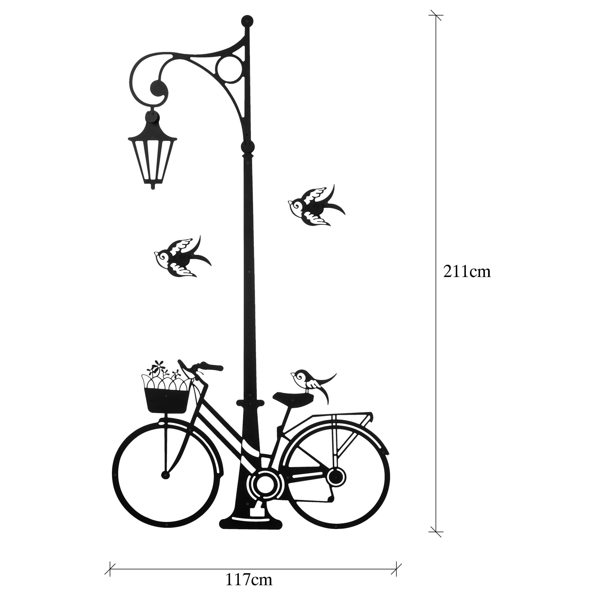 Patères murale Infixum lampe et bicyclette Métal Noir