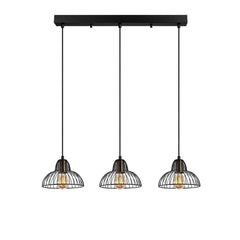 Plafonnier filaire 3 lampes Zanis 70cm Métal Noir