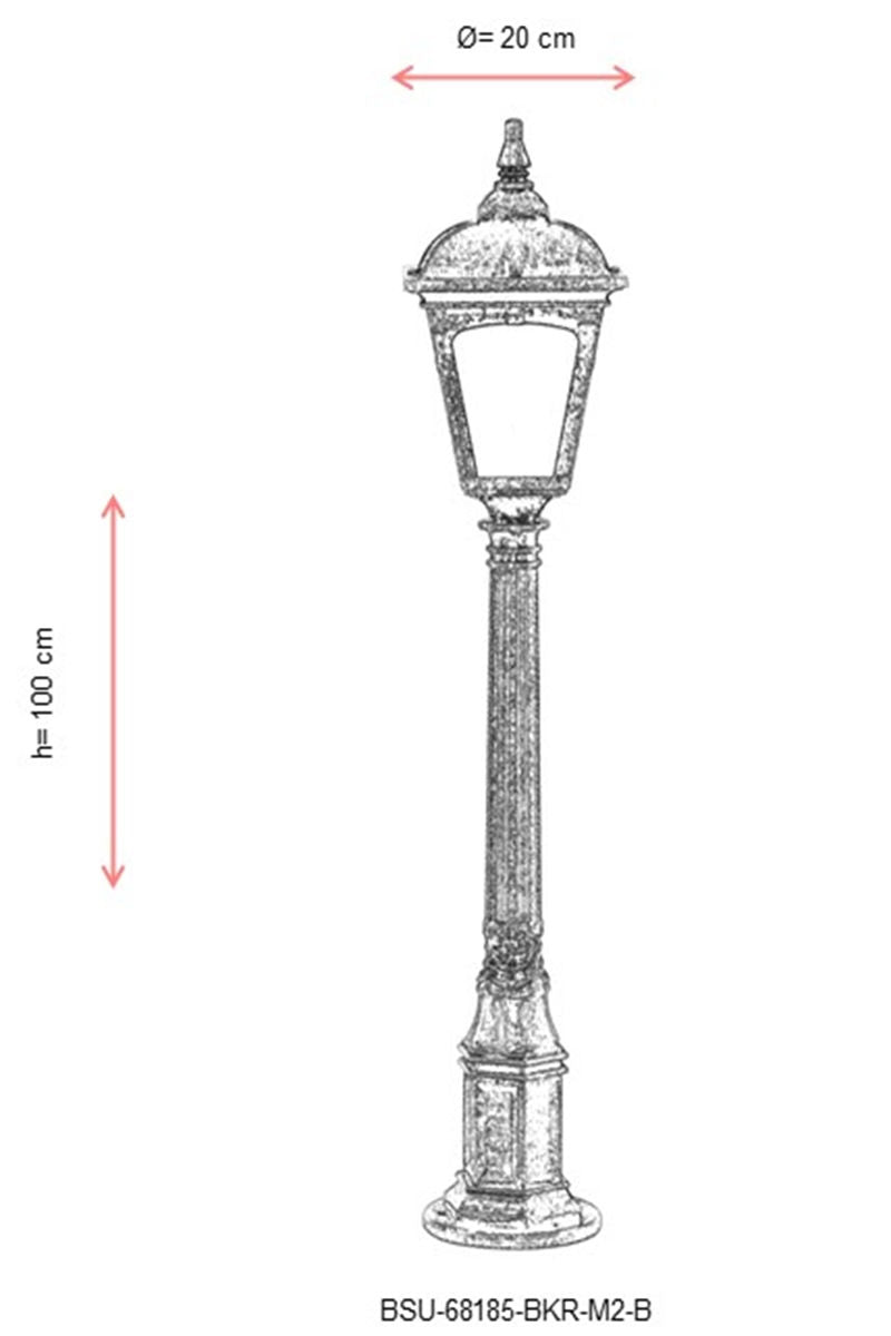 Potelet extérieur Aubin H100cm Brun et Transparent