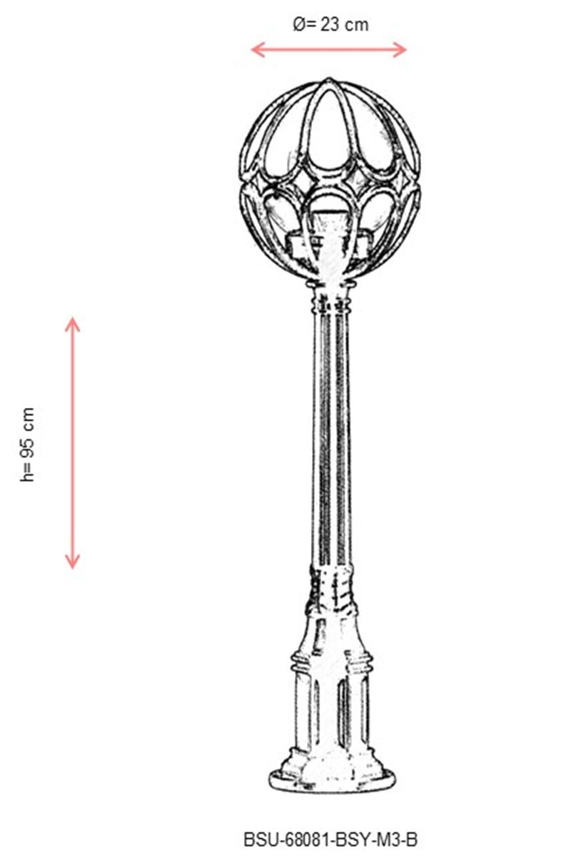 Potelet extérieur Aure H95cm Noir et Transparent