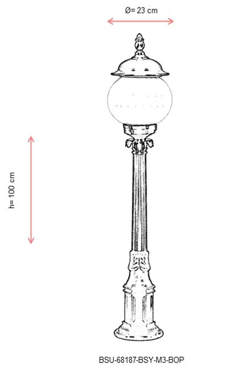 Potelet extérieur Cora H100cm Noir et Blanc