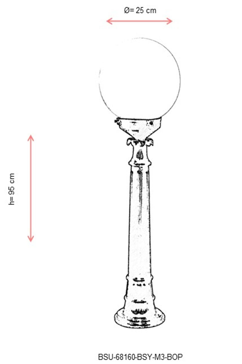 Potelet extérieur Peana H95cm Noir et Blanc