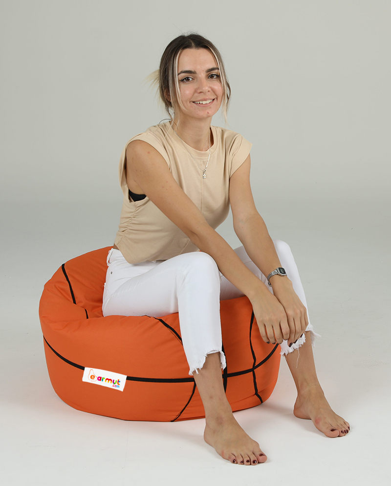 Pouf ballon de basket Andrus D70cm Orange