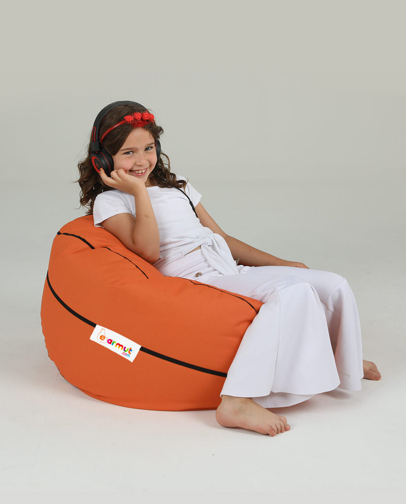 Pouf ballon de basket Andrus D70cm Orange