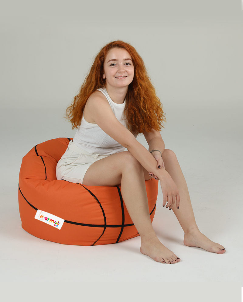 Pouf ballon de basket Andrus D70cm Orange