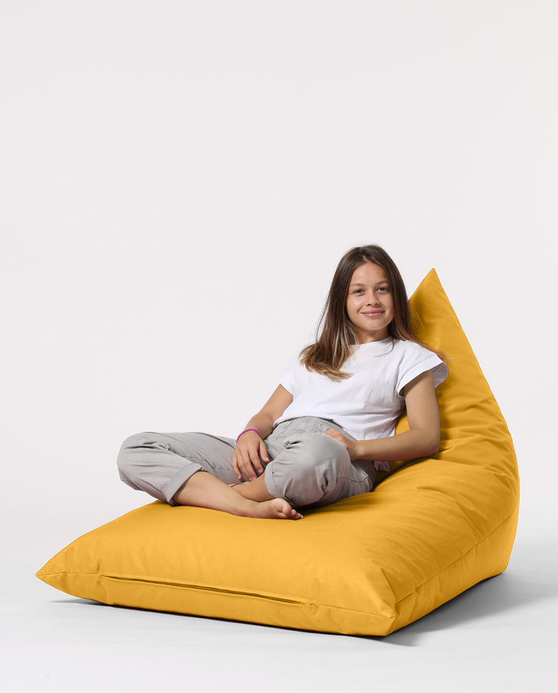 Pouf / coussin de sol triangle Gilka 90x145cm Tissu Jaune