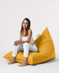 Pouf / coussin de sol triangle Gilka 90x145cm Tissu Jaune