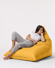 Pouf / coussin de sol triangle Gilka 90x145cm Tissu Jaune