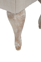 Banc en bois et tissu beige style shabby chic