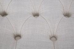 Banc en bois et tissu beige style shabby chic