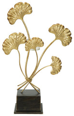 Porte-bougie Glam Iris doré base noire