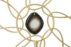 Décoration fleur en métal Marguerite base en marbre doré