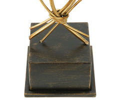 Porte-bougie Glam Iris doré base noire