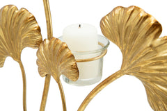 Porte-bougie Glam Iris doré base noire