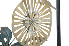 Décor mural rectangulaire en métal motifs feuilles