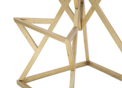 Tabouret de bar Pyramide métal doré Tissu noir