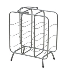 Porte-bouteilles 9 trous métal gris foncé avec poignée