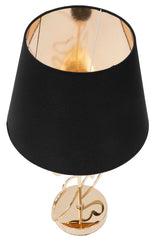 Lampe de table Glam Harts métal or abat-jour tissu noir