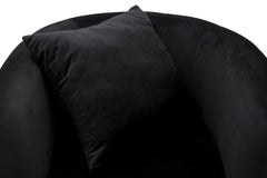 Fauteuil Bucarest Velours Noir métal doré