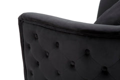 Fauteuil Bucarest Velours Noir métal doré