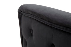 Fauteuil Bucarest Velours Noir métal doré